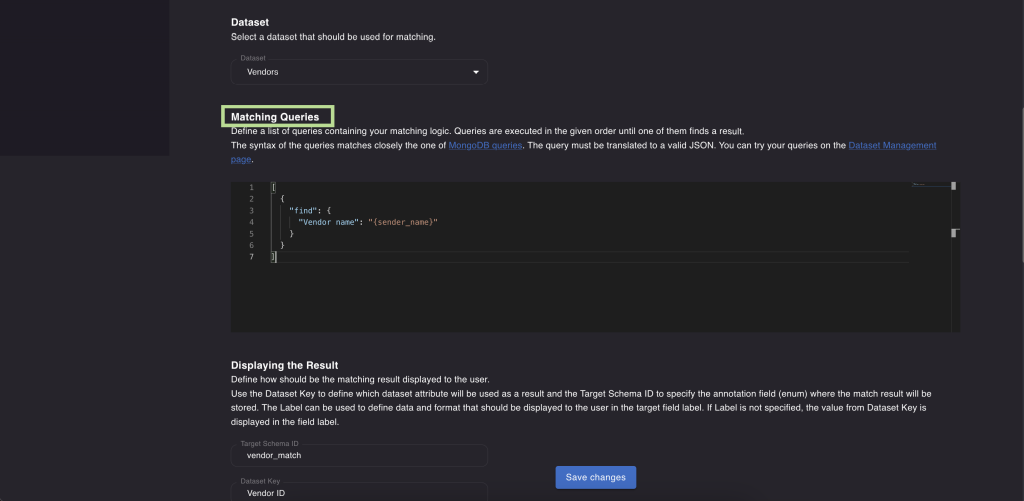 Master Data Hub: matching queries